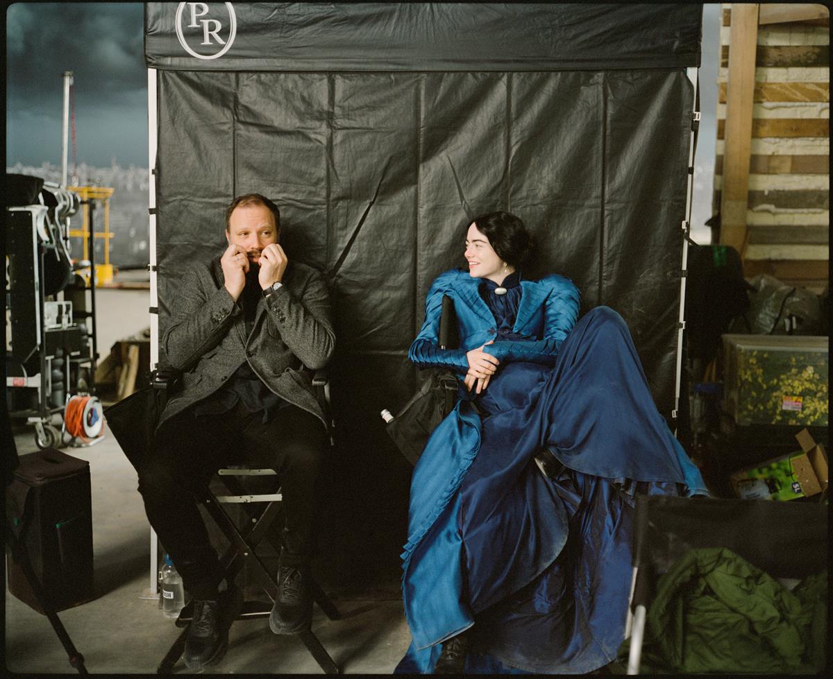 Yorgos Lanthimos and Emma Stone on the set of “Poor Things.” Cr: Atsushi Nishijima/Searchlight Pictures