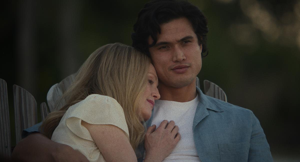 Julianne Moore as Gracie Atherton-Yoo with Charles Melton as Joe in “May December,” directed by Todd Haynes. Cr: Netflix