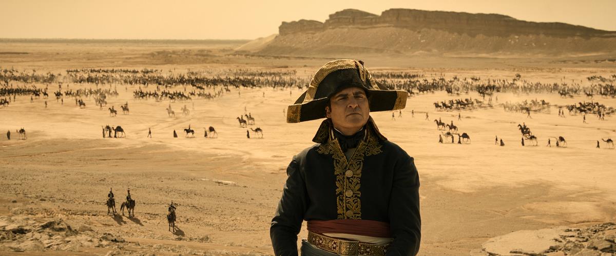 Joaquin Phoenix in “Napoleon,” directed by Ridley Scott. Cr: Apple TV+
