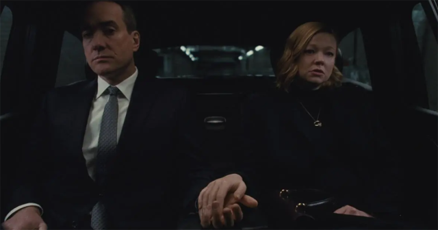Matthew Macfadyen as Tom Wambsgans and Sarah Snook as Shiv Roy in Season 4 of “Succession.” Cr: HBO