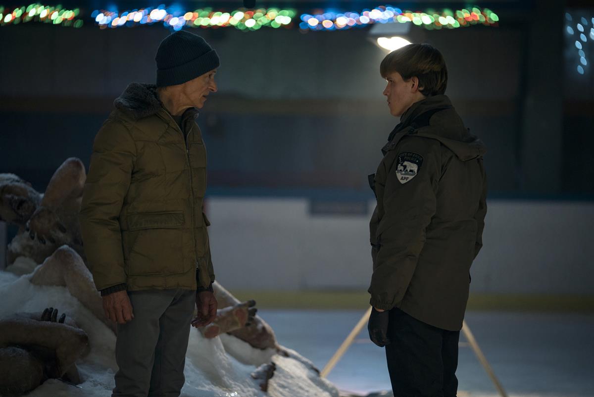 John Hawkes as Officer Hank Prior and Finn Bennet as Officer Peter Prior in “True Detective: Night Country.” Cr: Max