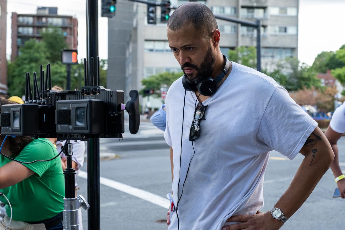 Writer-director Cord Jefferson on the set of his film “American Fiction.” Cr: Claire Folger/Orion Pictures