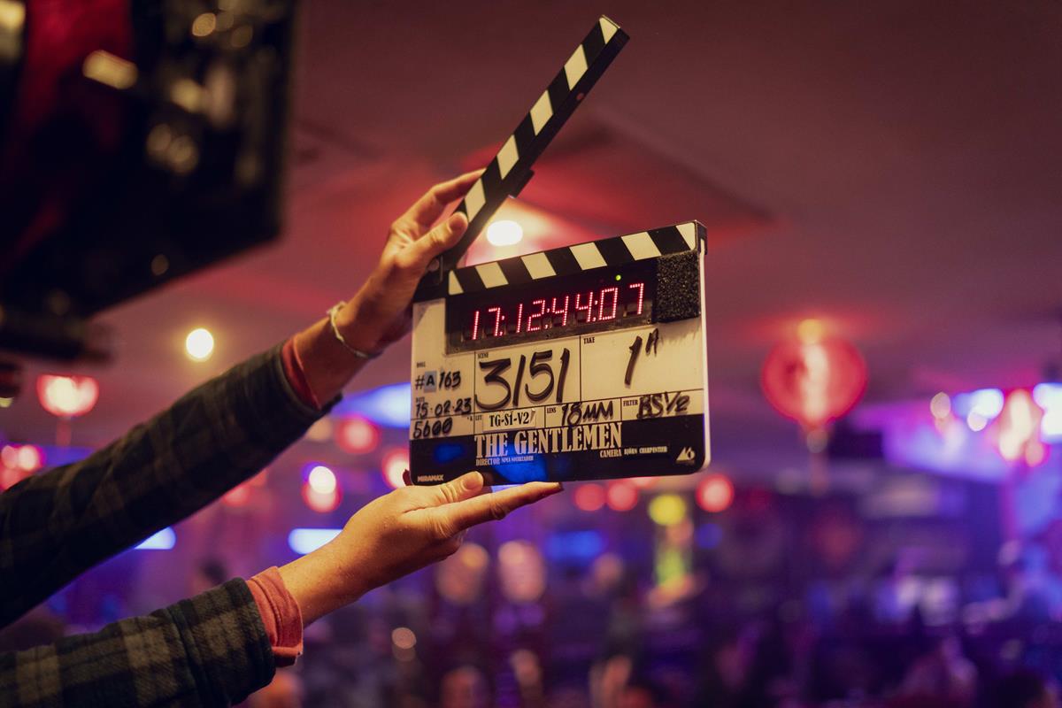 Behind the scenes of “The Gentlemen.” Cr: Christopher Rafael/Netflix