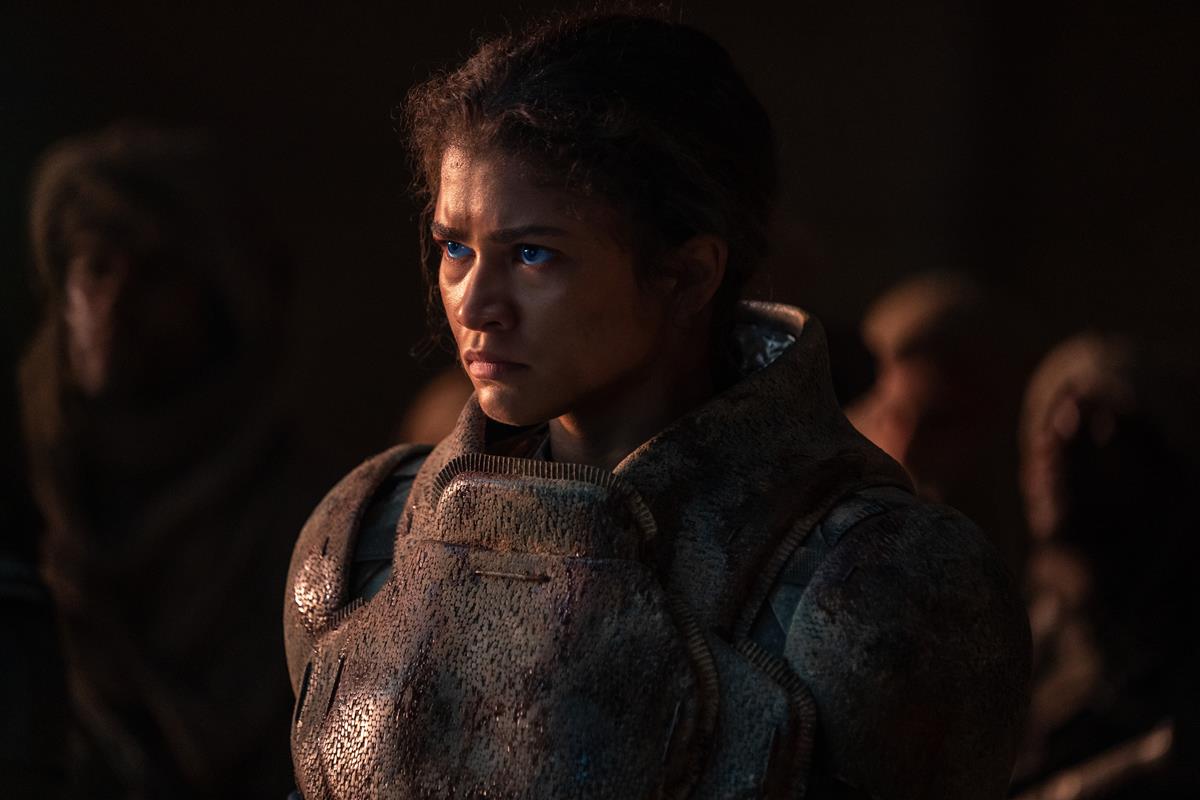 Zendaya as Chani in “Dune: Part Two,” directed by Denis Villeneuve. Cr: Warner Bros. Pictures