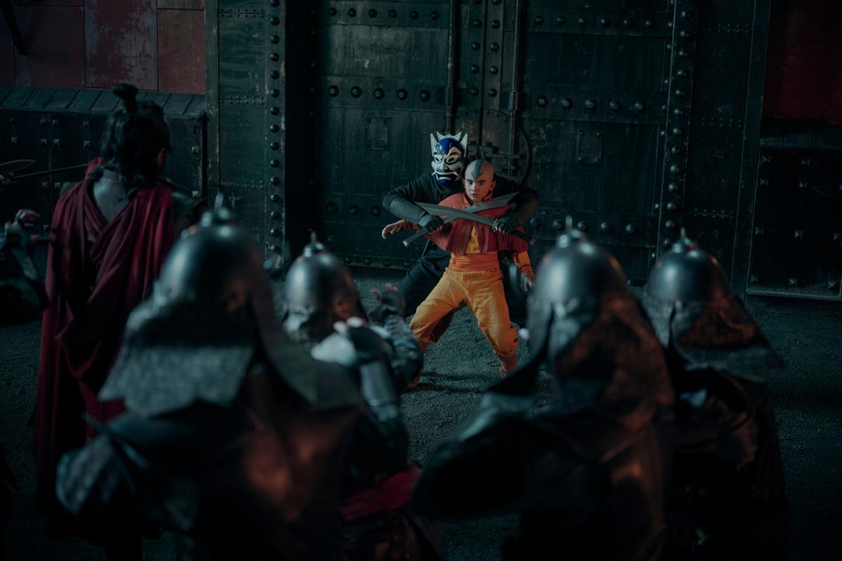 Gordon Cormier as Aang in Season 1 of “Avatar: The Last Airbender.” Cr: Robert Falconer/Netflix