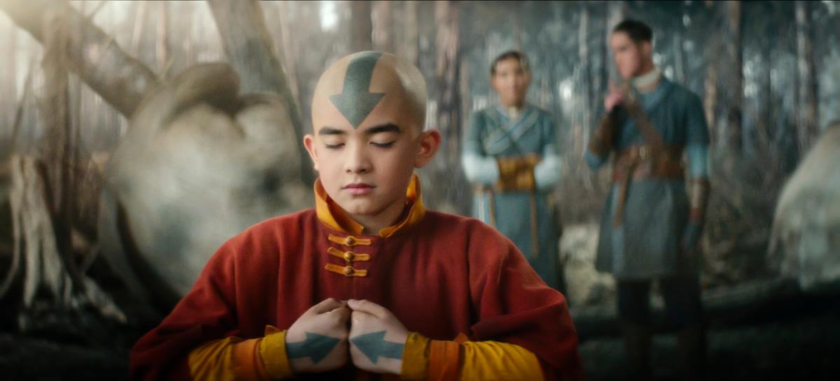 Gordon Cormier as Aang in Season 1 of “Avatar: The Last Airbender.” Cr: Netflix