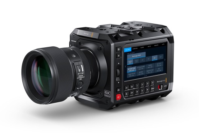 The full-frame Blackmagic Pyxis 6K comes with multiple mounting points for camera rigs such as cranes, gimbals or drones and is available with either L-Mount, PL or Locking EF lens mounts. Cr: Blackmagic Design