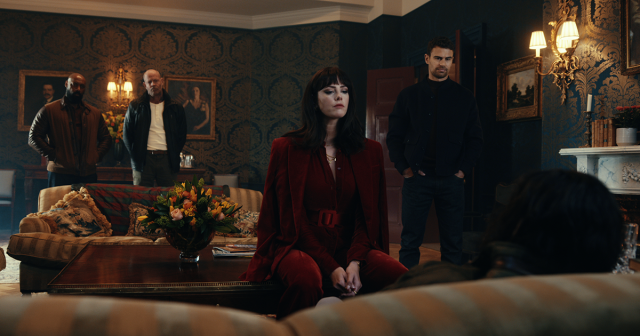 Kaya Scodelario and Theo James in “The Gentlemen.” Cr: Christopher Rafael/Netflix
