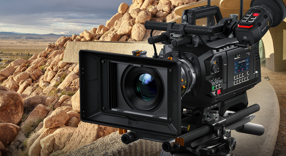 The Blackmagic URSA Cine 12K is a large format digital film camera with RGBW 36 x 24mm sensor, 16 stops of dynamic range and Blackmagic RAW syncing to DaVinci Resolve. Cr: Blackmagic Design