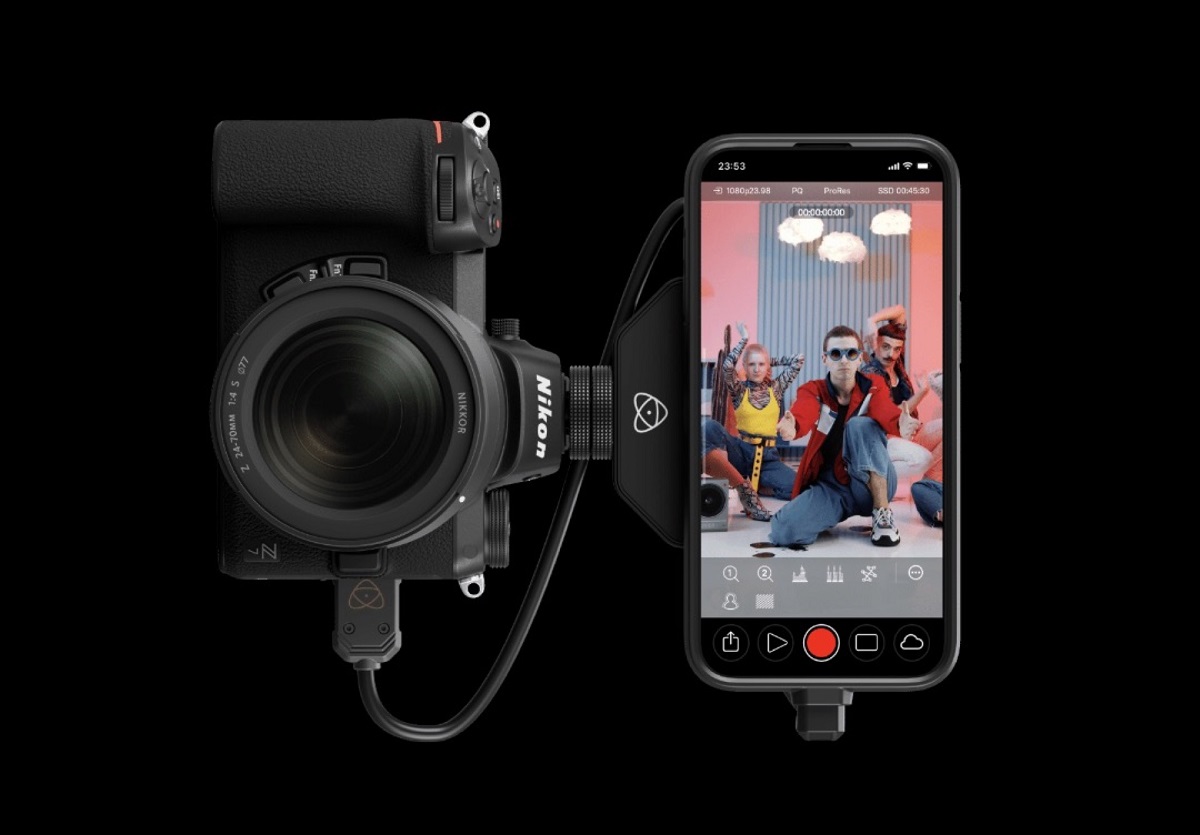 Designed for iPhone 15 Pro and iPhone 15 Pro Max , the Ninja Phone is a 10-bit video co-processor for smart phones and tablets that lets you record from professional HDMI cameras. Cr: Atomos