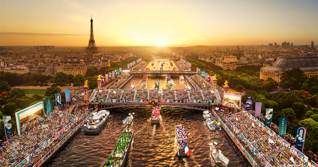 Rendering of the Paris Olympics Opening Ceremony Cr: NBC